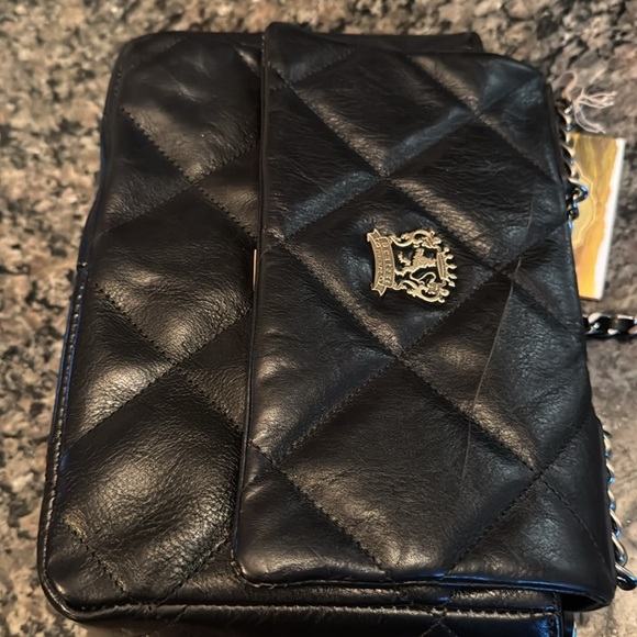 Pratesi Firenze Italian quilted black leather should bag NWT - Picture 9 of 15